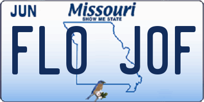 MO license plate FL0J0F