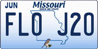 MO license plate FL0J2O