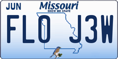 MO license plate FL0J3W