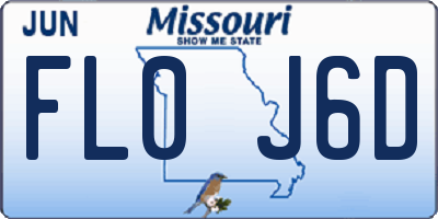 MO license plate FL0J6D