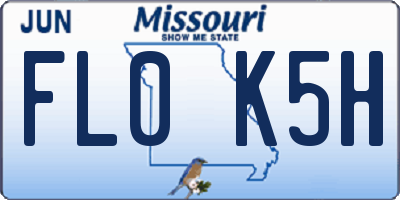 MO license plate FL0K5H