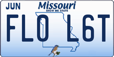 MO license plate FL0L6T