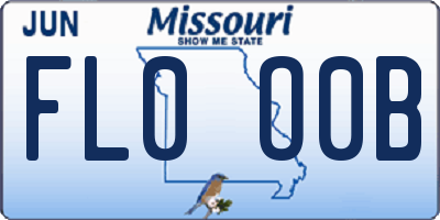 MO license plate FL0O0B