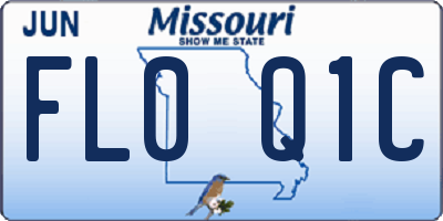 MO license plate FL0Q1C