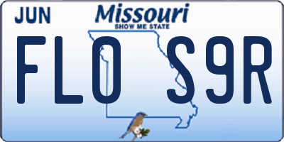 MO license plate FL0S9R