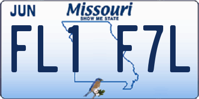 MO license plate FL1F7L