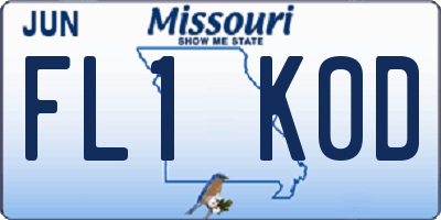MO license plate FL1K0D
