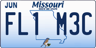 MO license plate FL1M3C