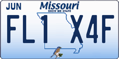 MO license plate FL1X4F