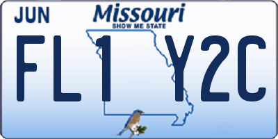 MO license plate FL1Y2C