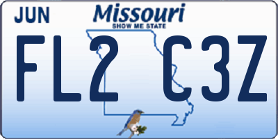 MO license plate FL2C3Z