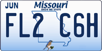 MO license plate FL2C6H
