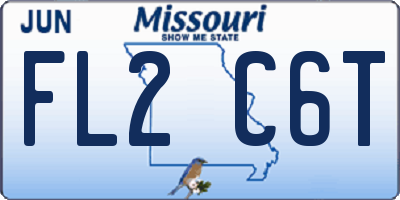 MO license plate FL2C6T