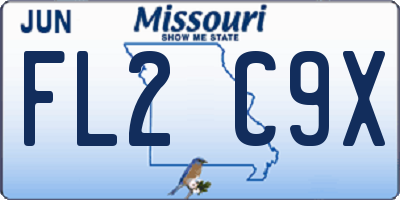MO license plate FL2C9X