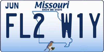 MO license plate FL2W1Y