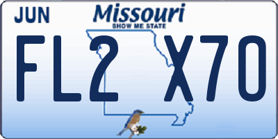 MO license plate FL2X7O
