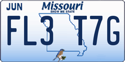 MO license plate FL3T7G