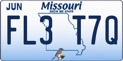 MO license plate FL3T7Q