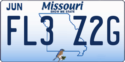 MO license plate FL3Z2G