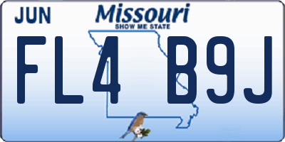 MO license plate FL4B9J
