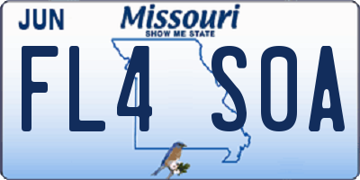 MO license plate FL4S0A