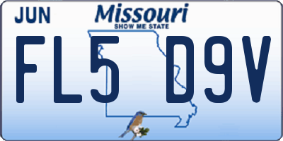 MO license plate FL5D9V