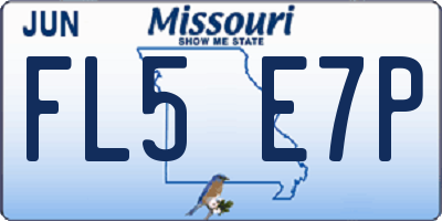 MO license plate FL5E7P