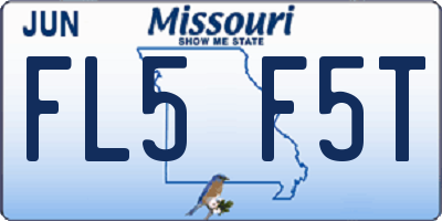 MO license plate FL5F5T