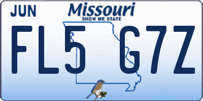 MO license plate FL5G7Z