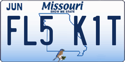MO license plate FL5K1T