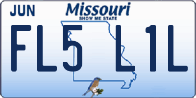 MO license plate FL5L1L