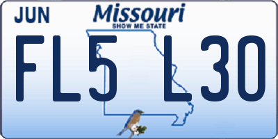 MO license plate FL5L3O