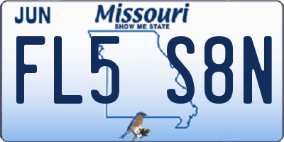 MO license plate FL5S8N