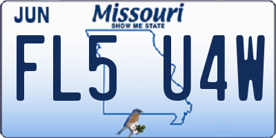 MO license plate FL5U4W