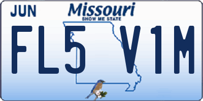 MO license plate FL5V1M