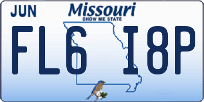 MO license plate FL6I8P