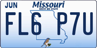 MO license plate FL6P7U