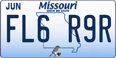 MO license plate FL6R9R