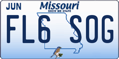 MO license plate FL6S0G