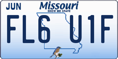 MO license plate FL6U1F
