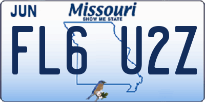 MO license plate FL6U2Z