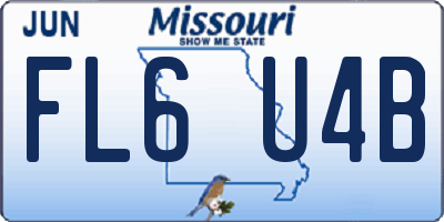 MO license plate FL6U4B