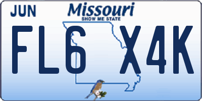 MO license plate FL6X4K