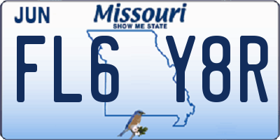 MO license plate FL6Y8R