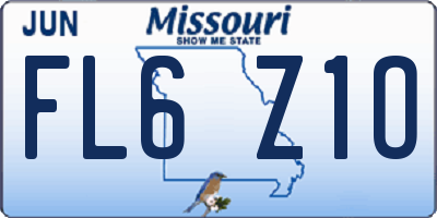 MO license plate FL6Z1O