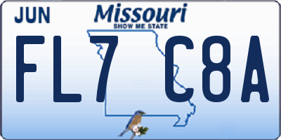 MO license plate FL7C8A