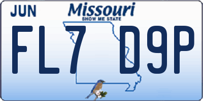 MO license plate FL7D9P