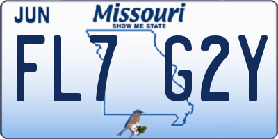 MO license plate FL7G2Y