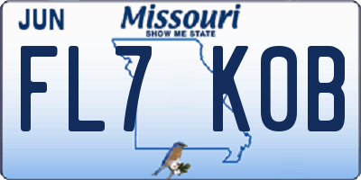 MO license plate FL7K0B