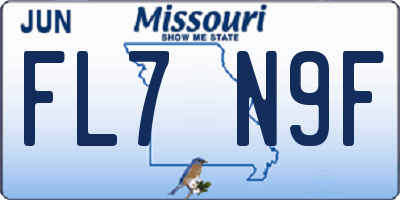 MO license plate FL7N9F